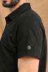 LASER CUT MICRODOT POLO IN BLACK