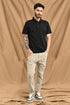 LASER CUT MICRODOT POLO IN BLACK