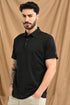 Laser Cut Microdot Polo In Olive Green