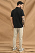 Laser Cut Microdot Polo In Olive Green