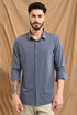 Stitchless Textured Stripe Shirt In Black