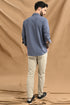 STITCHLESS TEXTURED STRIPE SHIRT IN SLATE BLUE