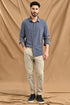 Stitchless Textured Stripe Shirt In Greige