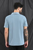 Honeycomb Texture Polo In Dusty Blue