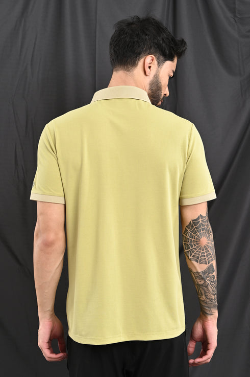 Honeycomb Texture Polo In Dusty Blue