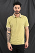 Honeycomb Texture Polo In Dusty Blue