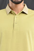 Honeycomb Texture Polo In Dusty Blue