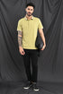 Honeycomb Texture Polo In Soft Ochre