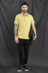 Honeycomb Texture Polo In Dusty Blue