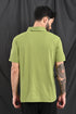 Laser Cut Microdot Polo In Olive Green