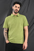 Laser Cut Microdot Polo In Slate Blue