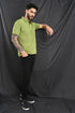 Laser Cut Microdot Polo In Slate Blue