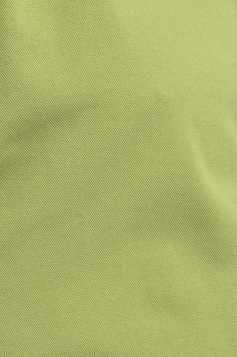 Laser Cut Microdot Polo In Olive Green