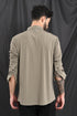 Stitchless Textured Stripe Shirt In Greige