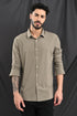 STITCHLESS TEXTURED STRIPE SHIRT IN SLATE BLUE
