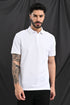 Honeycomb Texture Polo In White
