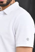 Honeycomb Texture Polo In White