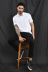 Honeycomb Texture Polo In White