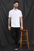 Honeycomb Texture Polo In White