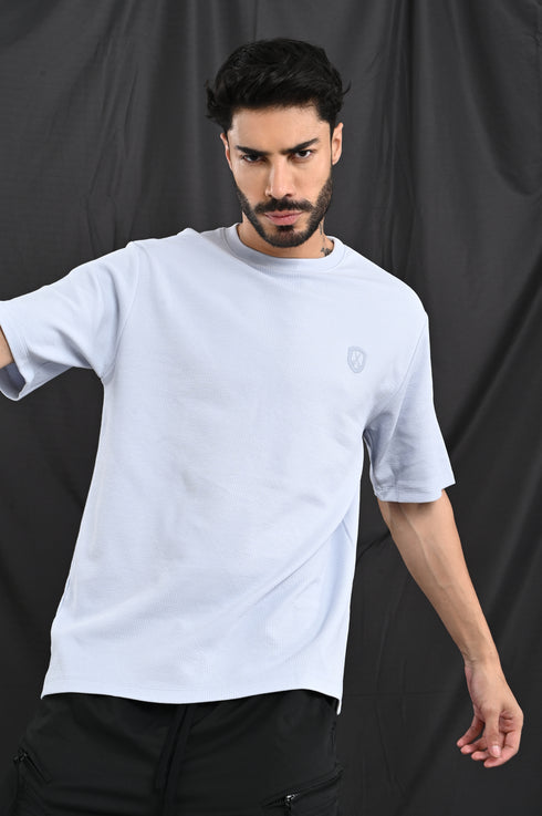 Oversized Textured Tee In Soft Ecru