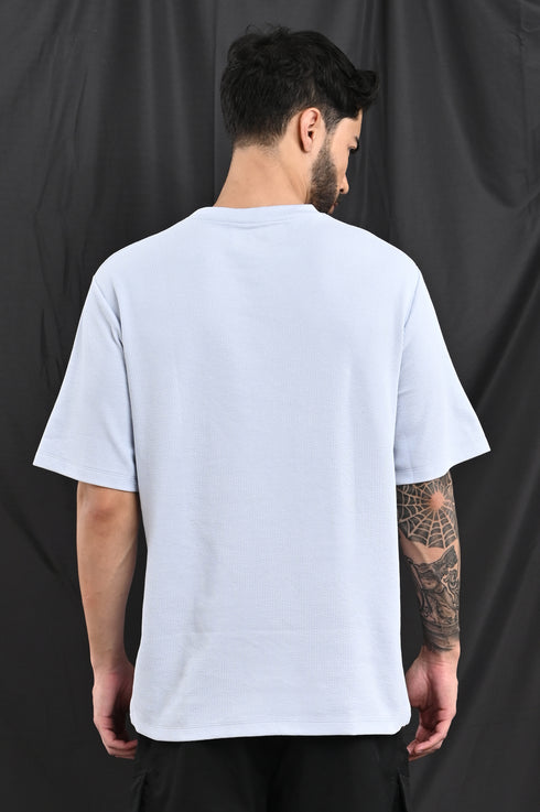 Oversized Textured Tee In Soft Ecru