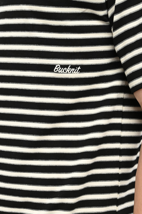 Oversized Stripe Tee In Black & White