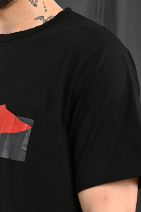 Mercerized Cotton Slim Fit Tee In Jet Black