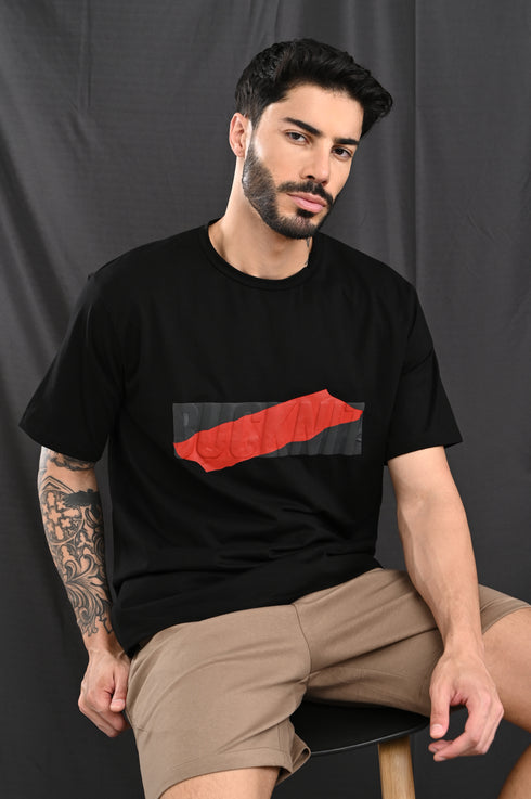 Mercerized Cotton Slim Fit Tee In Jet Black