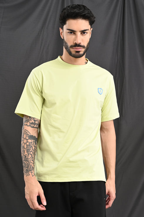 Mercerized Cotton Slim Fit Tee In Soft Lime