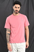 Mercerized Cotton Slim Fit Tee In Salmon Pink