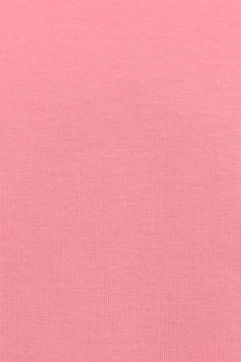 Mercerized Cotton Slim Fit Tee In Salmon Pink