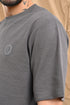 Oversized Textured Tee In Soft Ecru