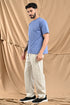 Mercerized Slim Fit Graphic Tee In Steel Blue
