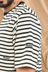 Oversized Stripe Tee In White & Black