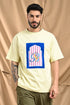 Oversized Mercerized Graphic Tee In Soft Lemon