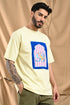 Oversized Mercerized Graphic Tee In Stone Grey