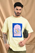 Oversized Mercerized Graphic Tee In Soft Lemon