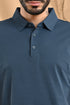 Laser Cut Microdot Polo In Olive Green