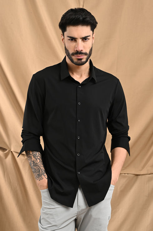 STITCHLESS TEXTURED STRIPE SHIRT IN SLATE BLUE