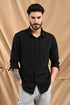 Stitchless Textured Stripe Shirt In Black
