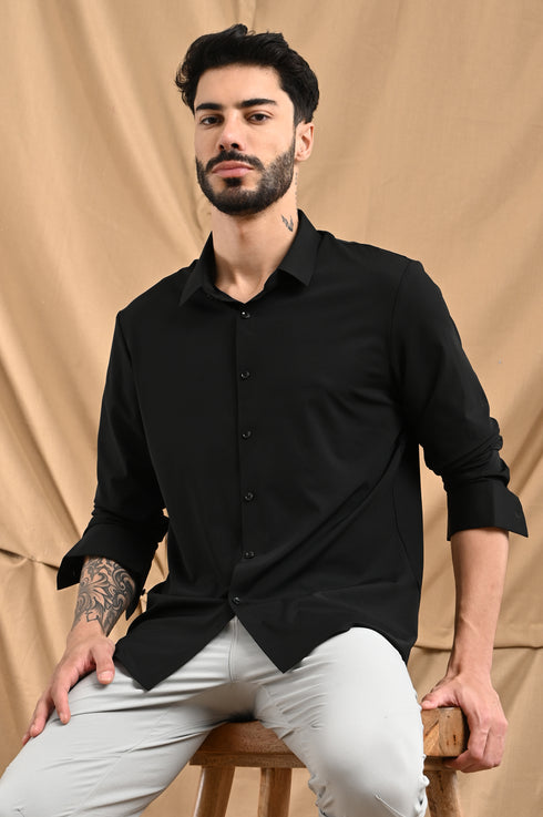 STITCHLESS TEXTURED STRIPE SHIRT IN SLATE BLUE