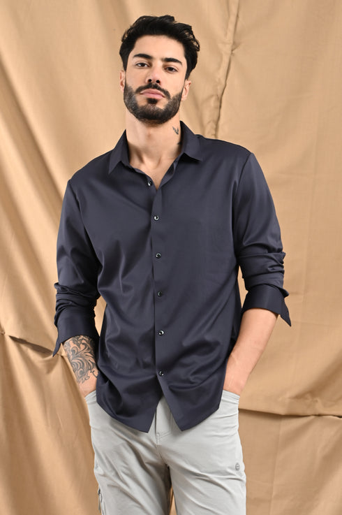Stitchless Twill Shirt In True Black