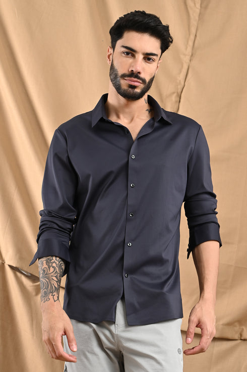 Stitchless Twill Shirt In True Black