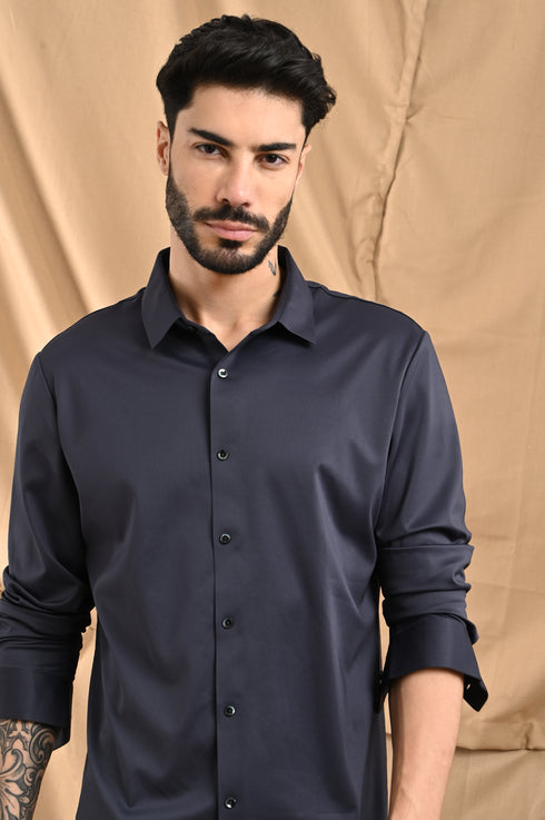 Stitchless Twill Shirt In Eclipse Blue