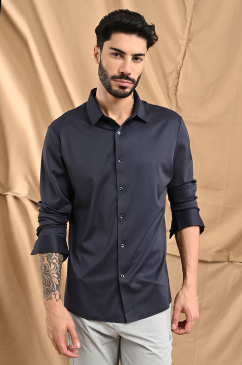 Stitchless Twill Shirt In True Black