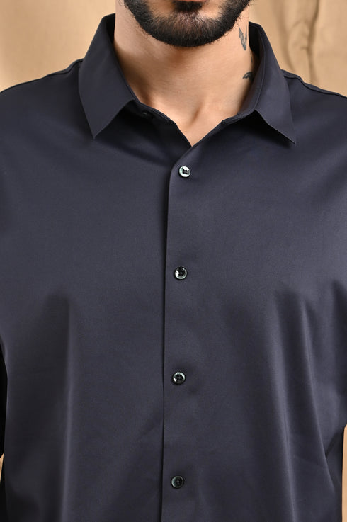 Stitchless Twill Shirt In Eclipse Blue