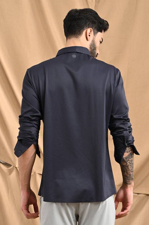 Stitchless Twill Shirt In Eclipse Blue