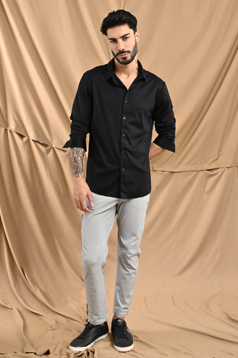 Stitchless Twill Shirt In True Black