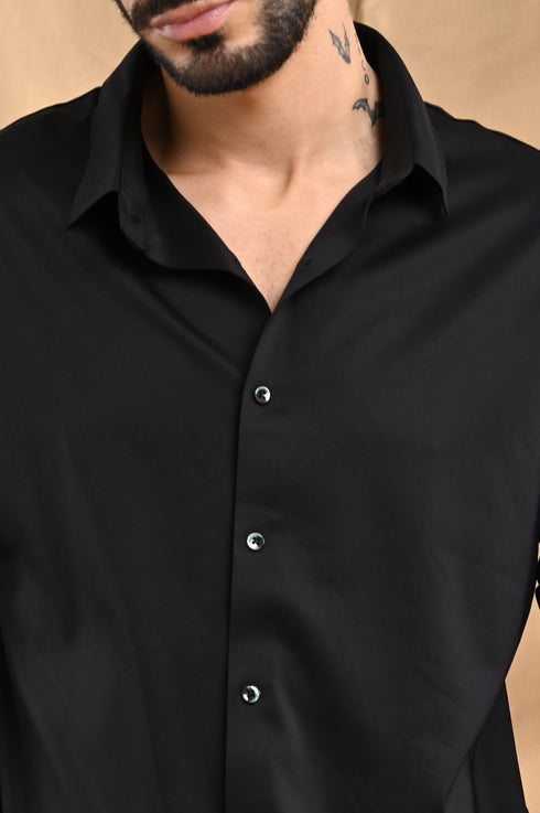 Stitchless Twill Shirt In True Black