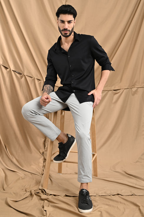 Stitchless Twill Shirt In True Black